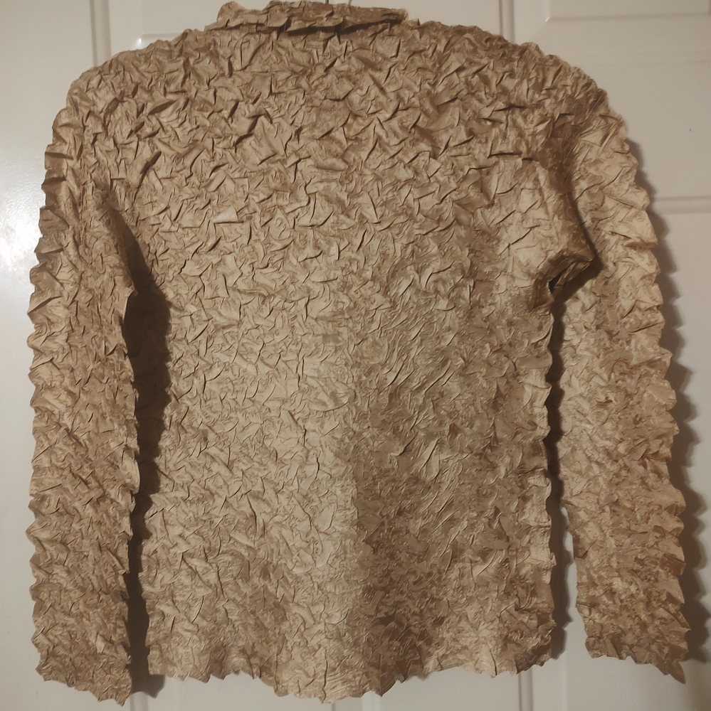 🔸⚜️🔸Stunning Vintage Gold Textured Evening Blouse - S - Picture 6 of 16